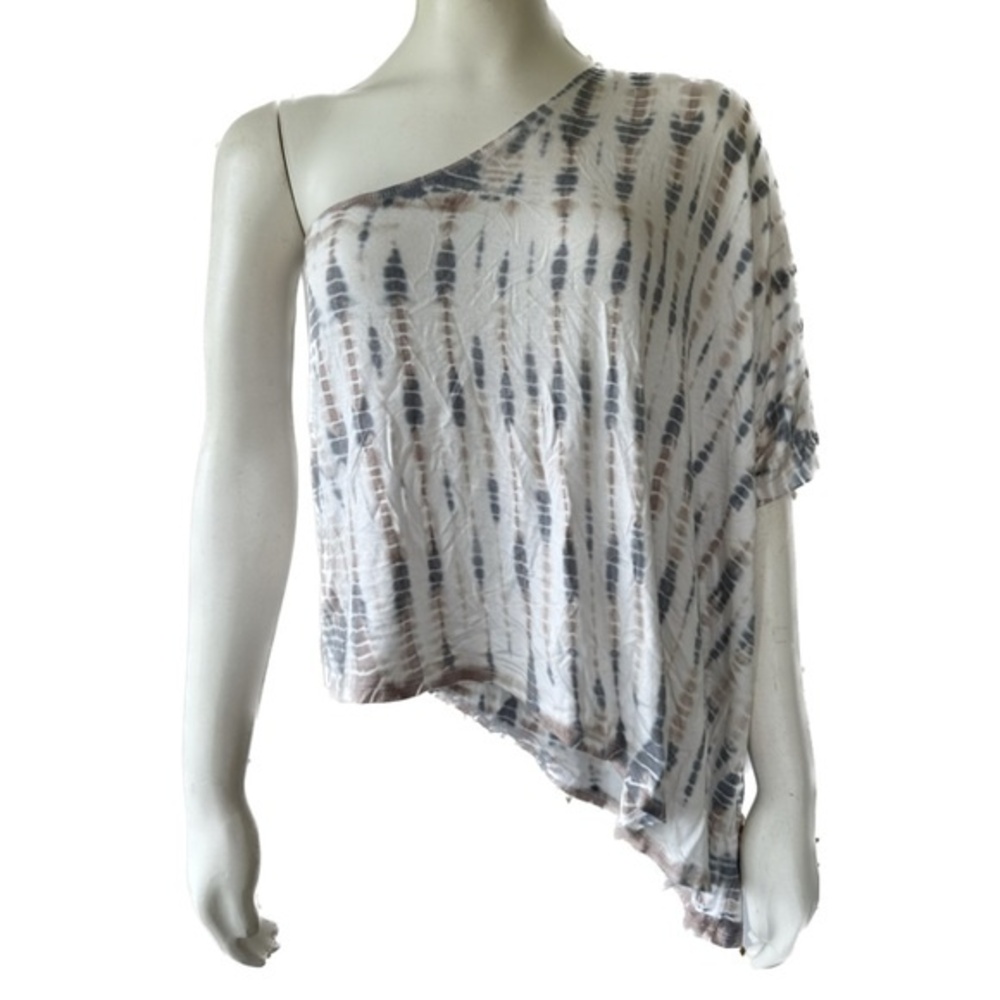 Fighting Eel Hawaii Women's Tie Dye Asymmetrical BOHO Beachy Flowy Blouse Top M